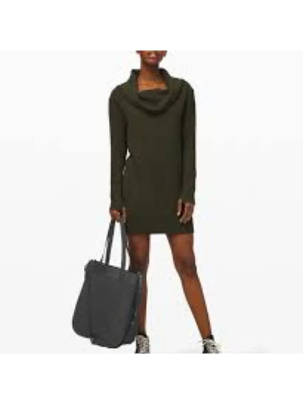 Lululemon Along the Way Dress Heathered Dark Olive M